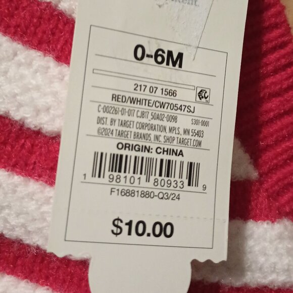 NEW Baby Candy Cane Bonnet - Cat & Jack™ 0-6M - Picture 6 of 7